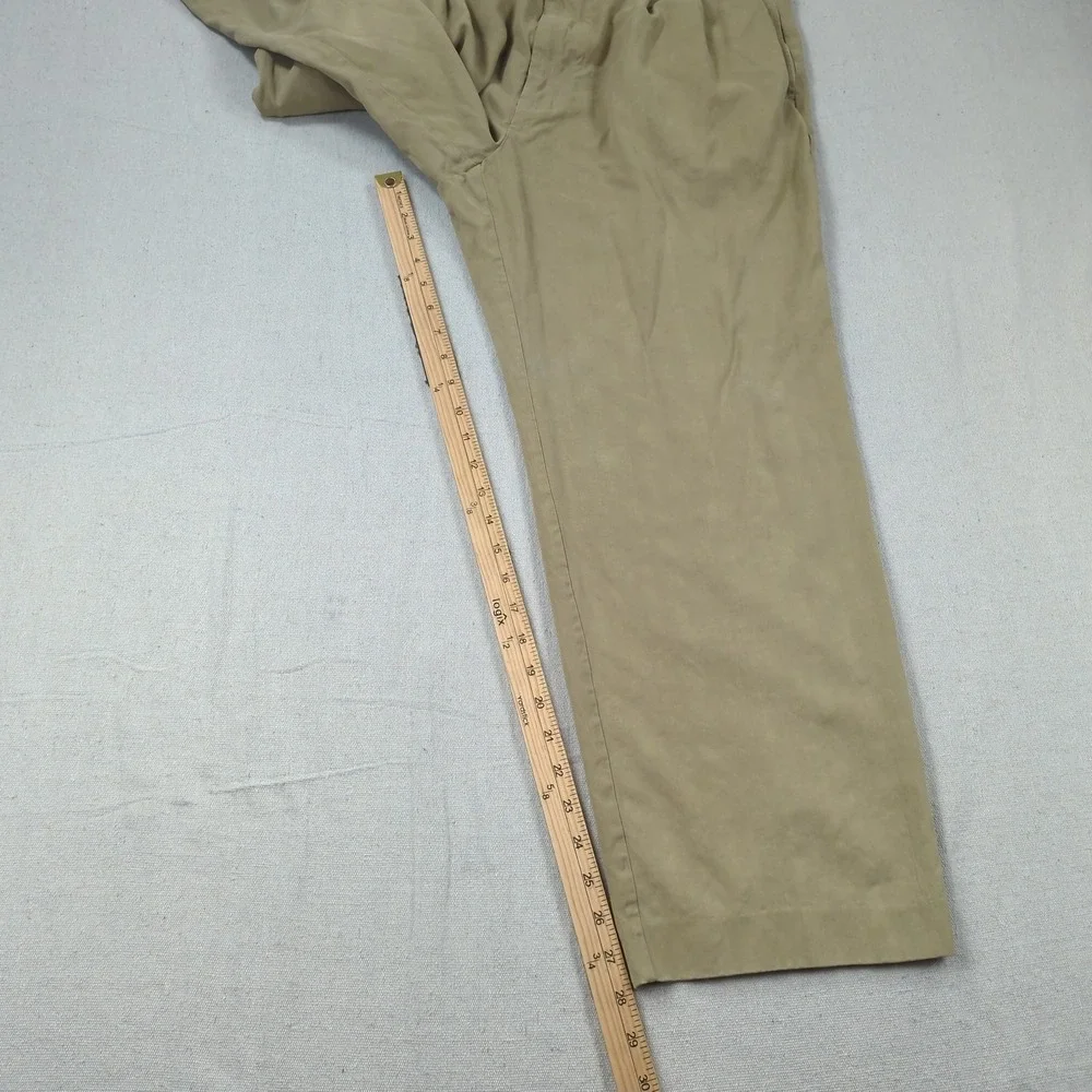Tommy Bahama Pants Mens 38x32 Khaki Silk Casual Preppy Pleated
